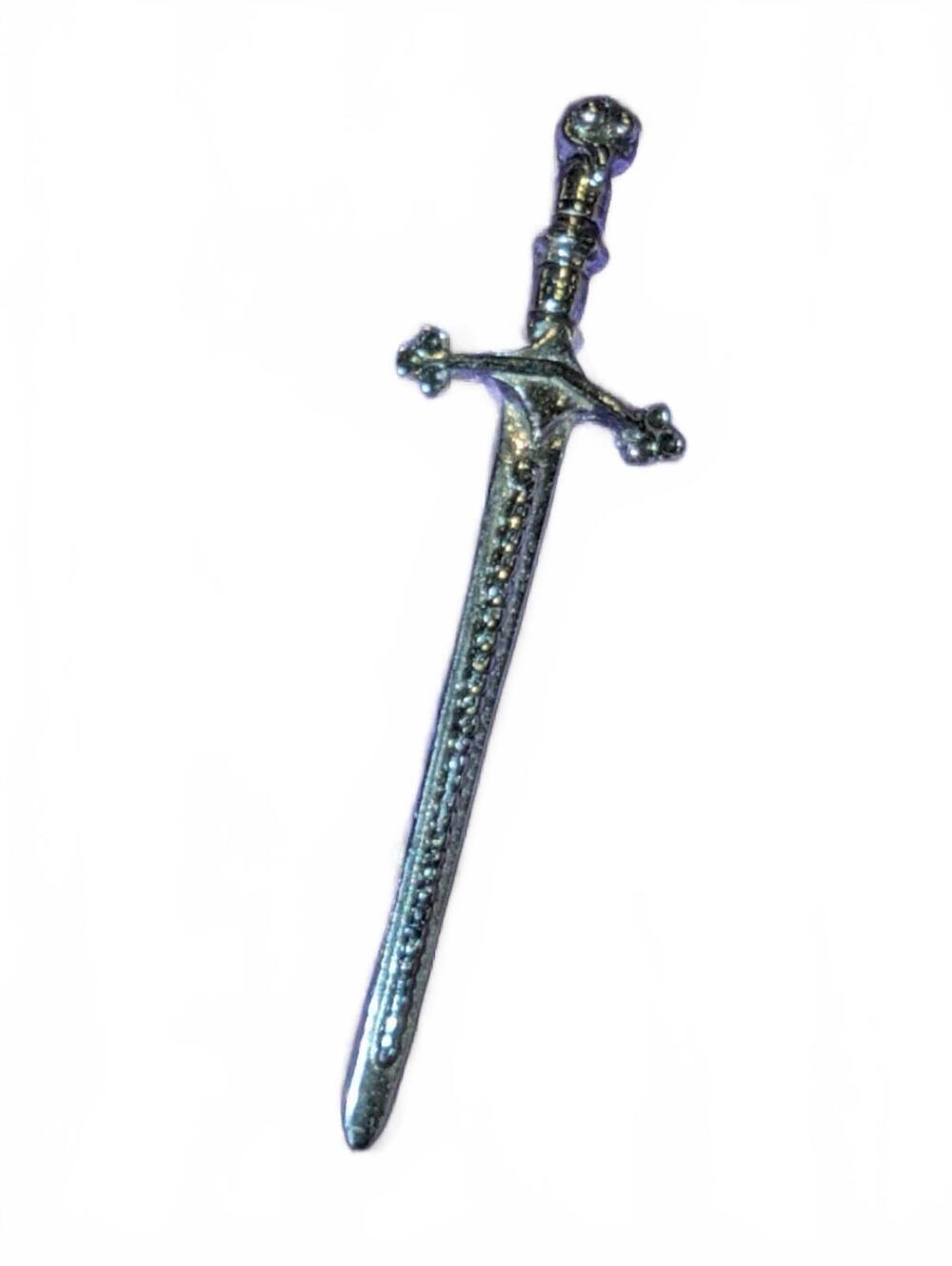 Miniature Silver Tone Sword Brooch Pin
